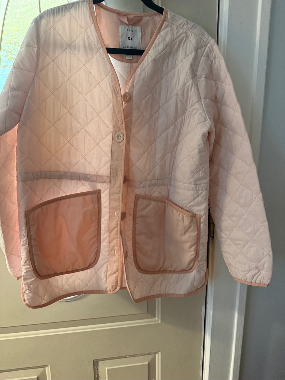 Free People Light Pink Quilted Puffer Jacket